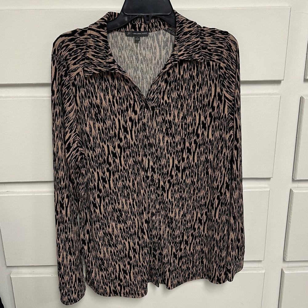 Adrianna Papell LS Leopard Print
